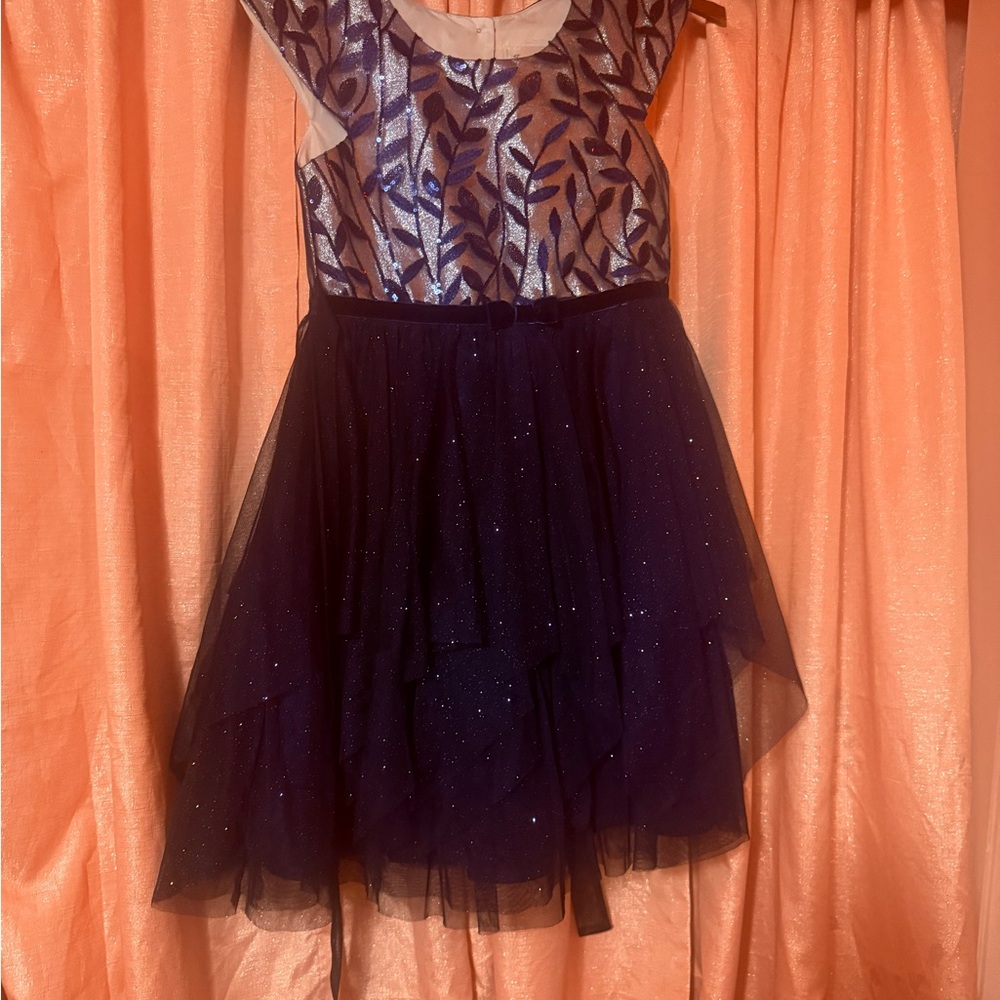 Jona Michelle Sparkling Blue and Silver Dress